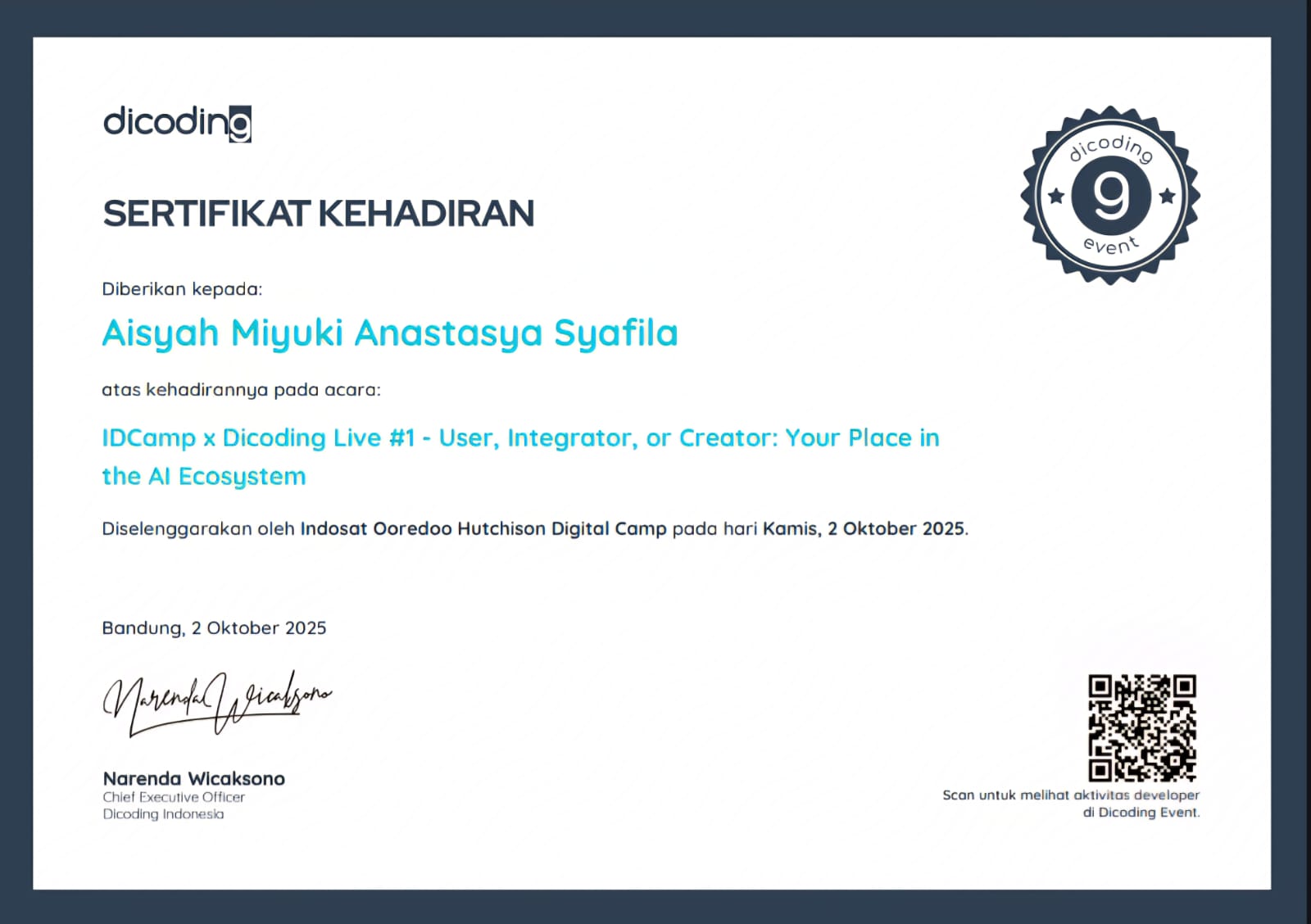 Certificate 16